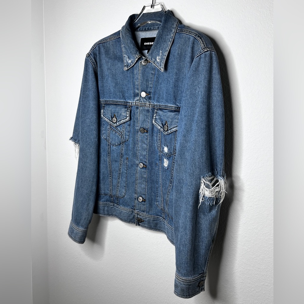 Diesel Distressed Denim Jacket Mens Sz M